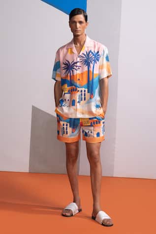 Nautanky Cosmic City Printed Shirt & Shorts Set 