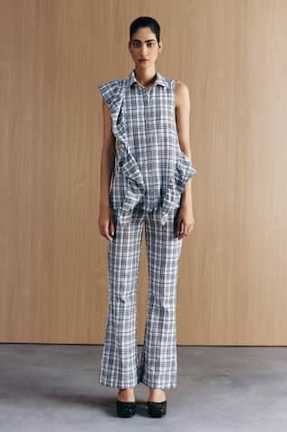 Mellowdrama Check Fit & Flare Pants 