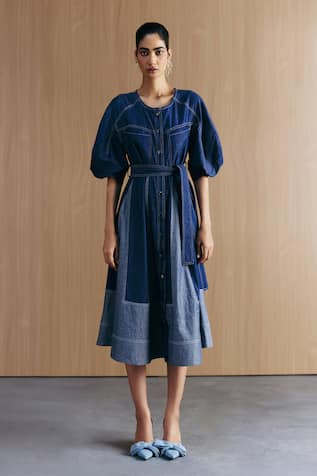 Mellowdrama Mix & Match Denim Midi Dress 