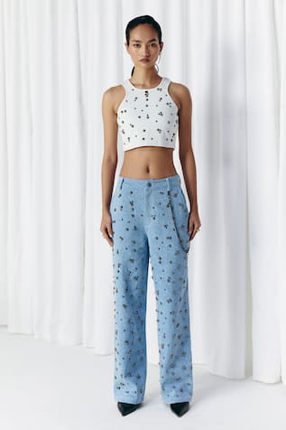 Mellowdrama Washed Denim Studded Jeans 