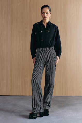 Mellowdrama Embroidered Black Denim Jeans 