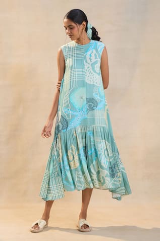 Vedika M Blue Ocean Midi Dress 