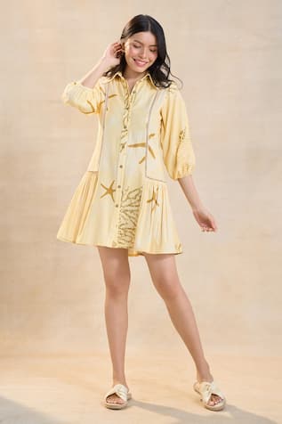 Vedika M Yellow Under The Sea Short Dress 