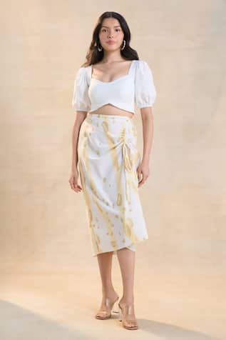 Vedika M Waterdrop Drawstring Skirt Set 