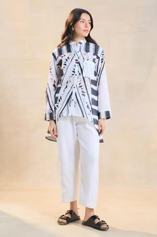 Vedika M Chevron Shell Shirt Set 