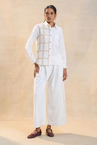 Vedika M Designer White Sundowner Pant Set 