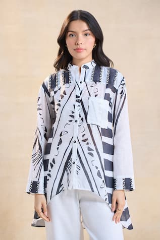 Vedika M Chevron Shell Shirt 