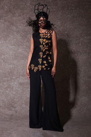 URMIL Designer Black Pant Set with Jacket 