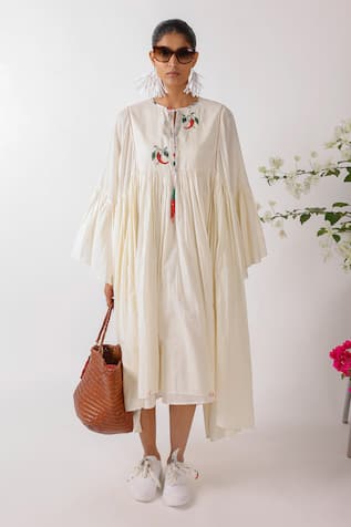 Nikasha Asymmetric Chilly Embroidered Dress 