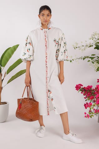 Nikasha Chilly Print Popline Shirt Dress 