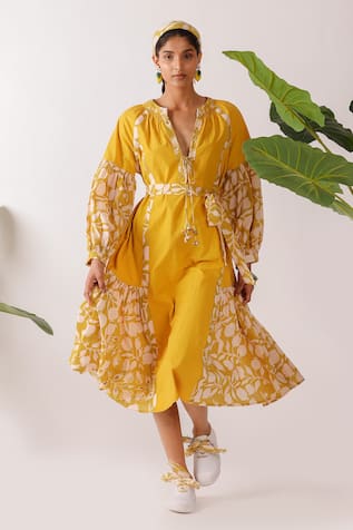 Nikasha Pomegranate Print Midi Dress 