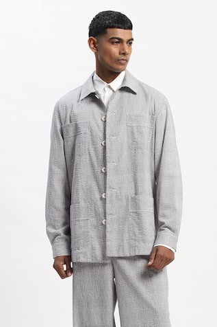 Hand-Drawn Lines Grey Jacket 