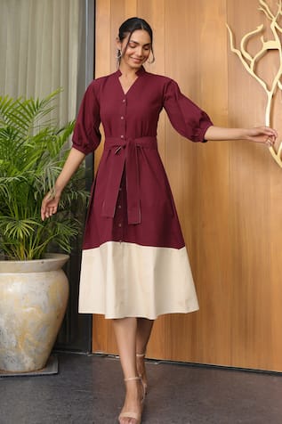 B'Infinite Wine Midi Dress  