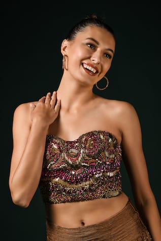 Nikita Mhaisalkar Beaded Embroidered Corset Top 