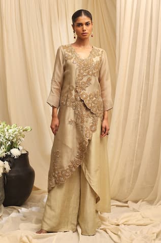 Ekru Wild Flower Overlay Jacket Co-ord 