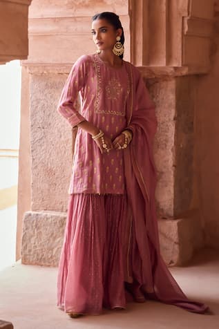 Kritika Dawar Blush Zari Embroidered Gharara Set 