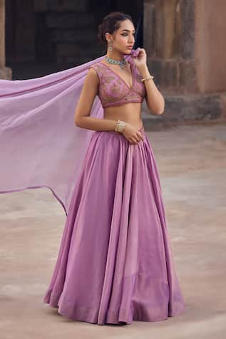 Kritika Dawar Lilac Embroidered Lehenga Set 