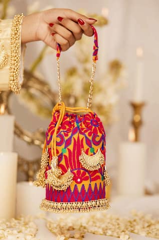 Designer Niyati Orange Potli Bag 