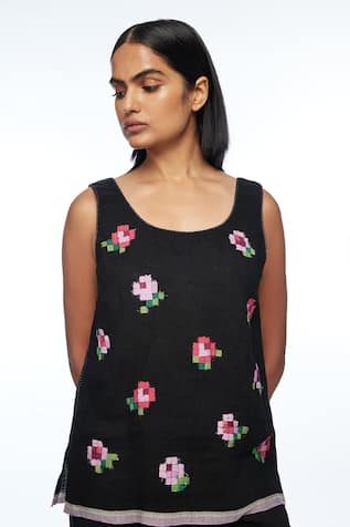 Payal Pratap Bugensis Floral Embroidered Camisole Top 