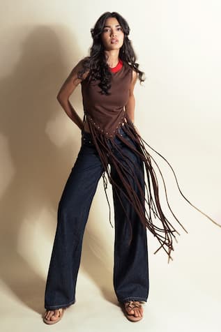 Style Junkiie French Press Tassel Crop Tee 