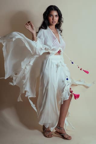 Style Junkiie Vanilla Cascade Ruffle Skirt 