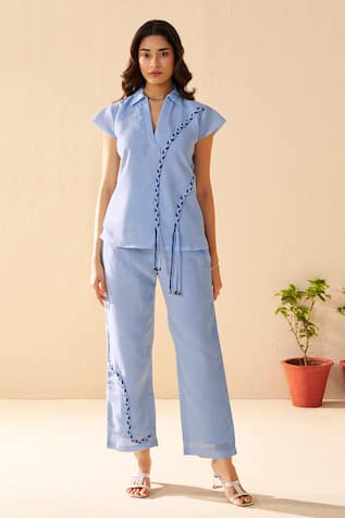 Savaaya Light Blue Solstice Pant Set 