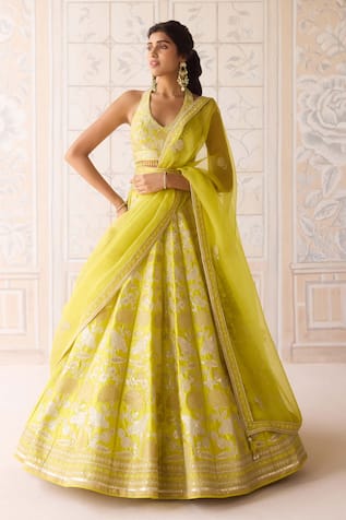 Shyam Narayan Prasad Spring Green Embroidered Lehenga Set 