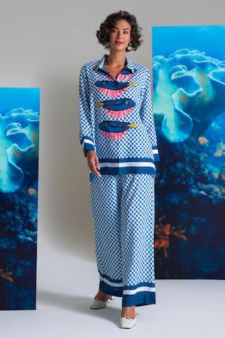 Nautanky Designer Shell We Kiss? Pant Set 