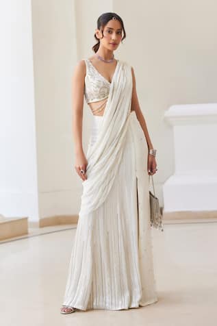 Label Sanya Gulati Designer Pre-Draped Saree & Blouse 