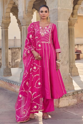 Vinita Bhansali Gulbaag Pink Anarkali Set 
