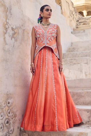 Vinita Bhansali Saanjh Waistcoat Lehenga Set 