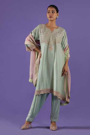 Label Radini Pastel Blue Chanderi Kurta Set 