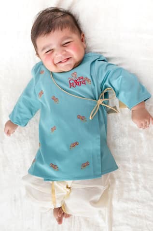 Tiber Taber Shiv Damru Dhoti Kurta Set 