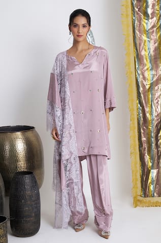 Siyona by Ankurita Mauve Designer Kurta Set with Dupatta 