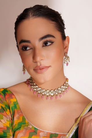 Zevar By Geeta Kundan Polki Designer Jewellery Set 