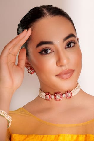 ZEVAR BY GEETA Designer Kundan Polki Necklace Set 