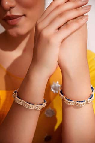 Zevar By Geeta Designer Kundan Polki Bangles 