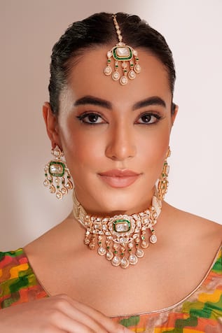 Zevar By Geeta Kundan Polki Designer Jewellery Set 
