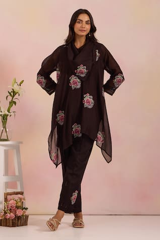 OMI Black Cowl Kurta Set  