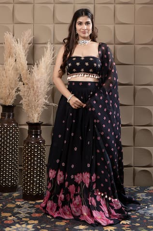LABEL FLAMINGO BY VRINDA Gather Lehenga Set 
