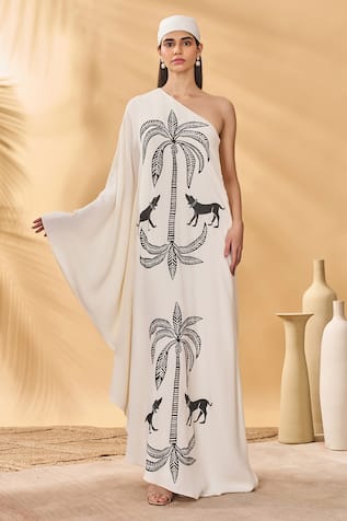 Masaba Ivory Paw-Tree Kaftan