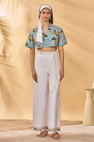 Masaba Blue Miniature Dreams Pant Set 