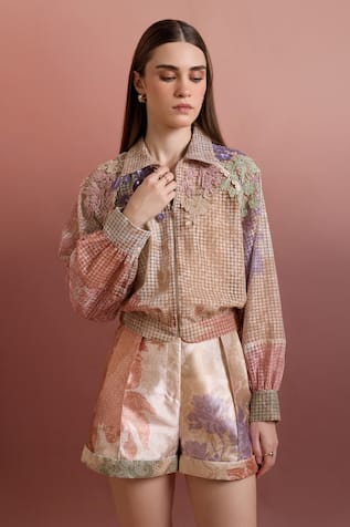 Pankaj & Nidhi Multicolor Designer Bomber Jacket 