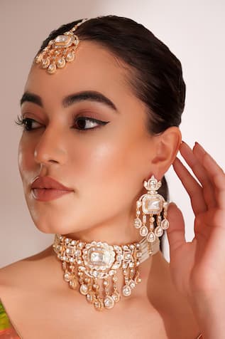 ZEVAR BY GEETA Gold Kundan Polki Jewellery Set 