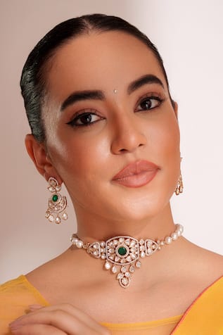 Zevar By Geeta Kundan Polki Designer Jewellery Set 