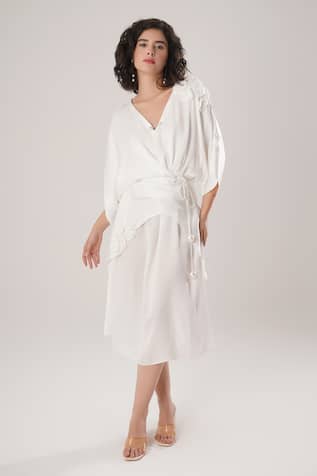 ATBW White Modal Satin Kaftan 