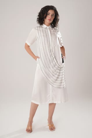 ATBW White Modal Satin Designer Dress 