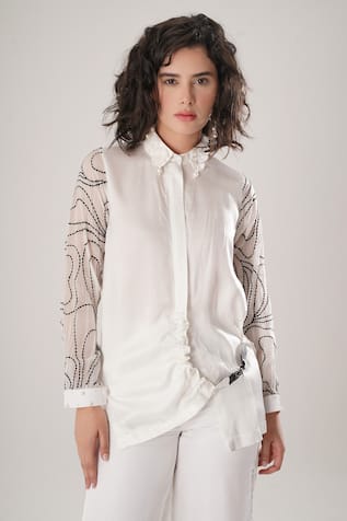 ATBW White Modal Satin Designer Shirt 