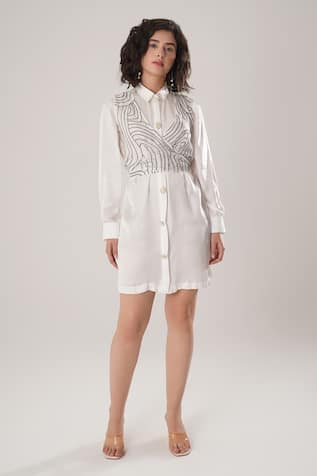 ATBW White Modal Satin Designer Dress 
