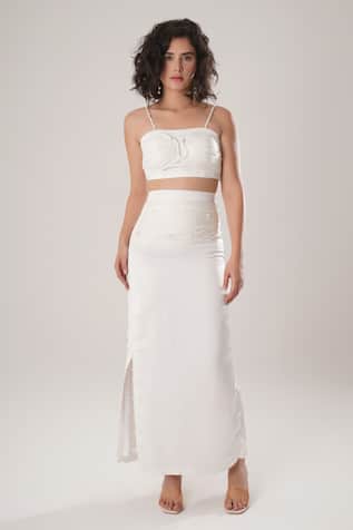 ATBW White Modal Satin Skirt 